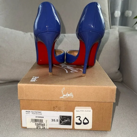 Christian Louboutin Iriza 100mm Pervenche Patent Pumps - Picture 6 of 10